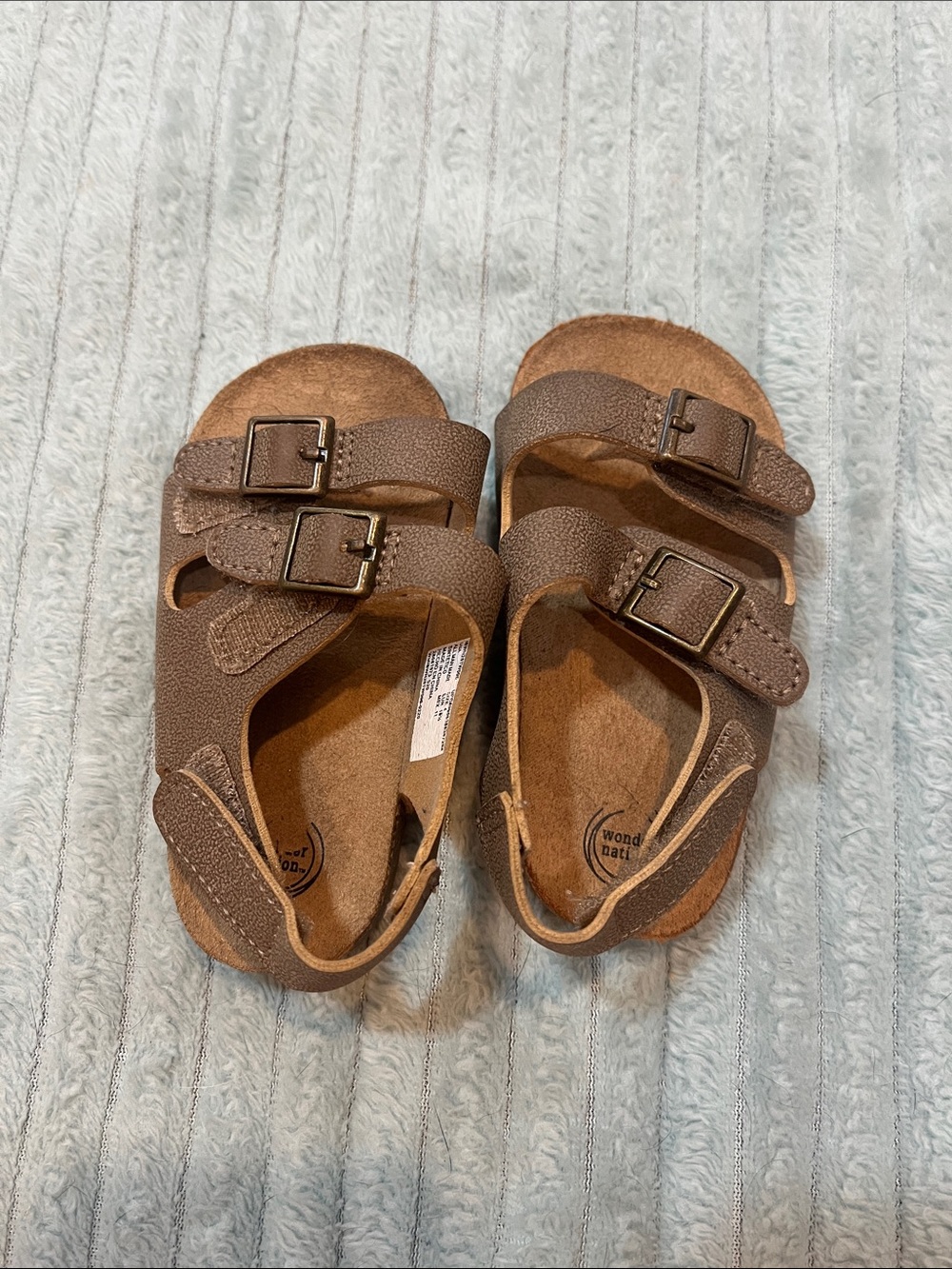 Adjustable Double-Buckle Toddler Sandals in Brown
